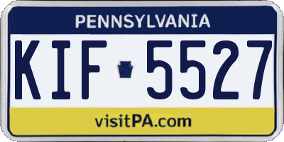 PA license plate KIF5527