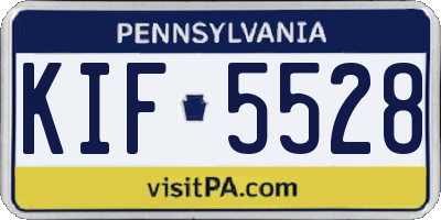 PA license plate KIF5528