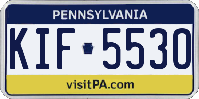 PA license plate KIF5530