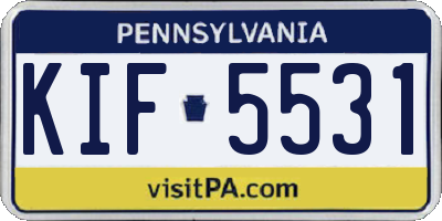 PA license plate KIF5531