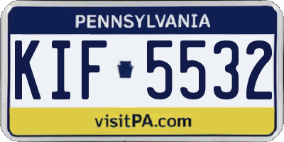 PA license plate KIF5532