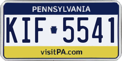 PA license plate KIF5541