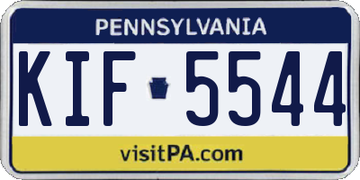 PA license plate KIF5544