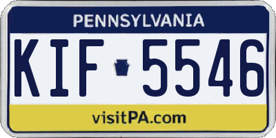 PA license plate KIF5546
