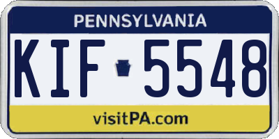 PA license plate KIF5548