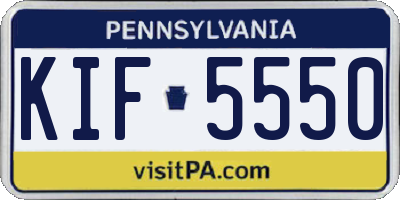 PA license plate KIF5550