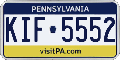 PA license plate KIF5552
