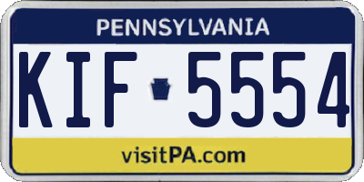 PA license plate KIF5554