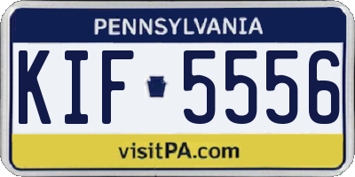 PA license plate KIF5556
