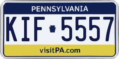 PA license plate KIF5557