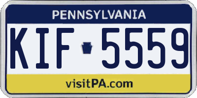 PA license plate KIF5559