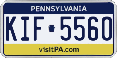PA license plate KIF5560