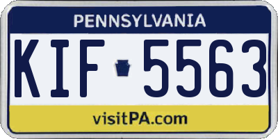 PA license plate KIF5563