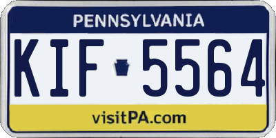 PA license plate KIF5564
