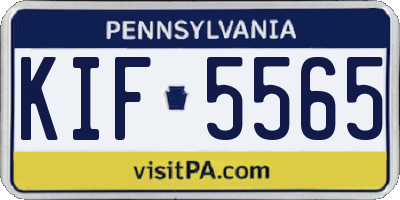 PA license plate KIF5565