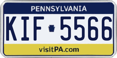 PA license plate KIF5566