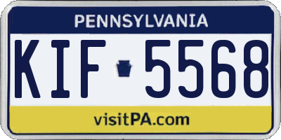 PA license plate KIF5568