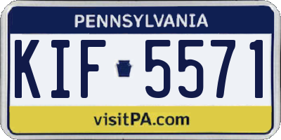 PA license plate KIF5571
