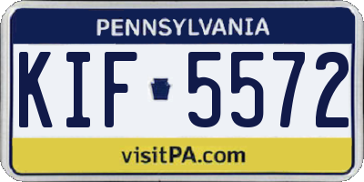 PA license plate KIF5572
