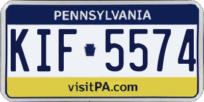 PA license plate KIF5574