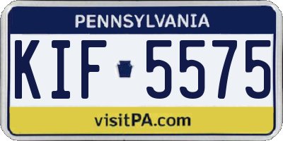 PA license plate KIF5575