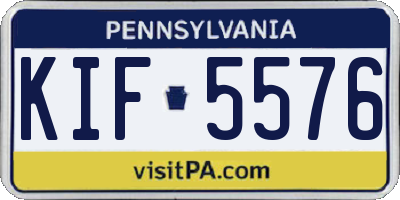 PA license plate KIF5576