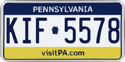 PA license plate KIF5578