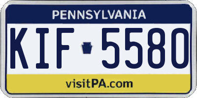 PA license plate KIF5580