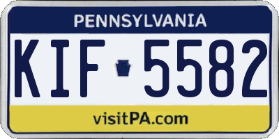 PA license plate KIF5582