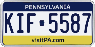 PA license plate KIF5587