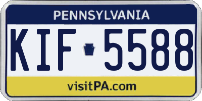 PA license plate KIF5588
