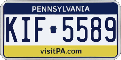 PA license plate KIF5589