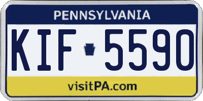 PA license plate KIF5590
