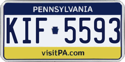 PA license plate KIF5593