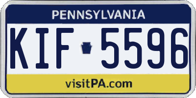 PA license plate KIF5596
