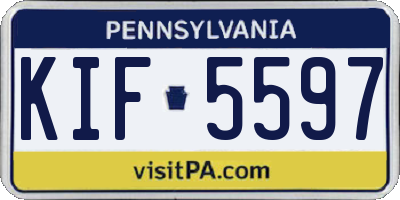 PA license plate KIF5597