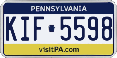 PA license plate KIF5598