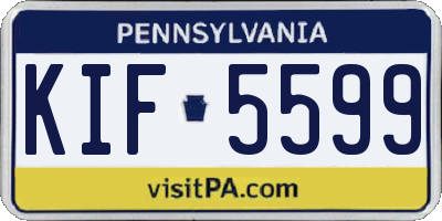 PA license plate KIF5599