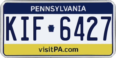 PA license plate KIF6427