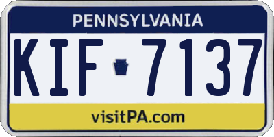 PA license plate KIF7137
