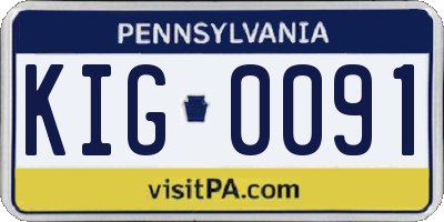 PA license plate KIG0091