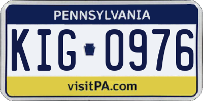 PA license plate KIG0976
