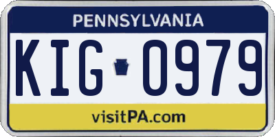 PA license plate KIG0979
