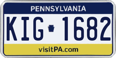 PA license plate KIG1682