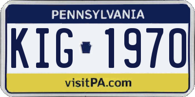 PA license plate KIG1970