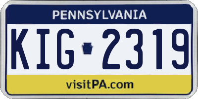 PA license plate KIG2319