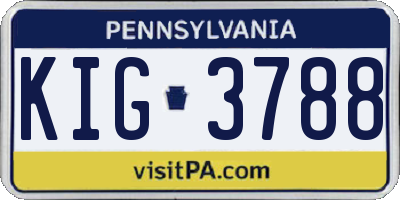 PA license plate KIG3788