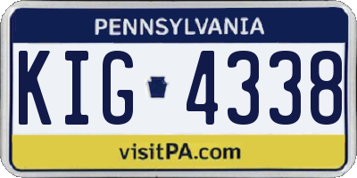 PA license plate KIG4338