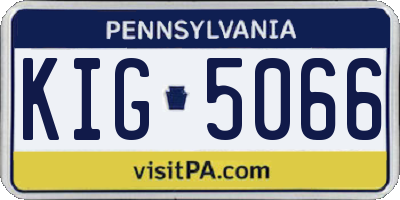 PA license plate KIG5066