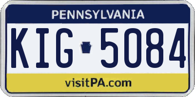 PA license plate KIG5084